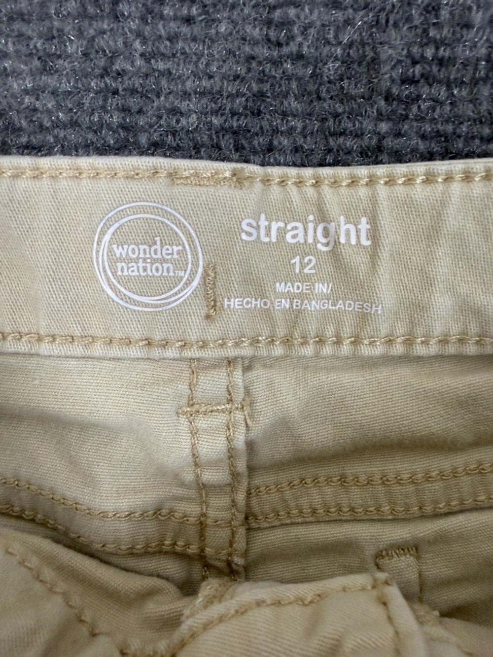 wonder nation kids Straight-Leg Khaki Pants Adjustable Waist Sz 12 (K1) - Picture 2 of 8